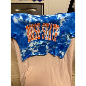 Tie-Dye Boise State Crop Top Shirt Size Large